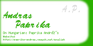 andras paprika business card